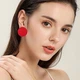 Серьги цветные Круглые в стиле 60-х годов Красные BK263-R - изображение 1