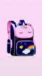 Школьный рюкзак портфель 41 см цвет темно-синий Единорог blue Unicorn для девочек 3-6 класс мягкая спинка - изображение 1