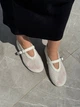 Женские балетки ShoesBand Молочного цвета из текстильной сетки с кожей с перфорацией 39 (25,5 см) (S98081-1) - изображение 3
