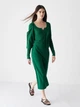 Юбка миди осенняя прямая женская Uniqlo 859179941 L Зеленая (1159811485) - изображение 3