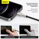 USB кабель Lightning для iPhone iPad Baseus Cafule Metal Series Data Cable (0,25m, 2.4A, 480Mbps). Black - изображение 6