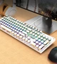 Ігрова механічна клавіатура TWolf T75 Blue Switch c RGB підсвічуванням white - зображення 7