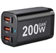 Сетевое Зарядное устройство YMS-618 200W 3 USB GaN + 3 Type-C PD100W Блок Зарядка для телефона Samsung, iPhone, Xiaomi, Redmi, Huawei, Realme Black - изображение 2