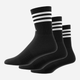 Набір жіночих шкарпеток високих бавовняних 3 пари Adidas IC1321 3-Stripes Cushioned Crew Socks 3P XS Чорні (4066746337301) - зображення 5