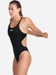 Купальник слитный женский Arena Team Swimsuit Swim Tech Solid 004763-550 32 Черно-белый (3468336643402) - изображение 3