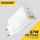 Зарядний пристрій Essager GAN 67W Fast Charger USB-A + 2 TYPE-C EU White - зображення 1