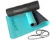 Коврик для йоги и фитнеса EasyFit TPE+TC 6 мм двухслойный + Чехол мятный-черный - изображение 1
