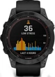 Титановые часы с солнечной батареей Garmin Fenix 7 Sapphire Solar DLC (010-02540-35) черные с силиконовым ремешком - изображение 6
