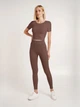 Спортивные леггинсы для фитнеса высокие женские Giulia Leggings Sport Shape S-M Коричневые (4823116923799) - изображение 7