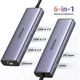 Концентратор Type-C 6 in 1 UGREEN CM512 HUB 3xUSB, HDMI 4k 30hz, RJ45 Gigabit Ethernet 1000Mbps PD3.0 100W для ноутбука MacBook Windows Grey (15598) - зображення 2