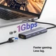 Концентратор Type-C 6 in 1 UGREEN CM512 HUB 3xUSB, HDMI 4k 30hz, RJ45 Gigabit Ethernet 1000Mbps PD3.0 100W для ноутбука MacBook Windows Grey (15598) - зображення 5