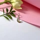 Серебряная подвеска оберег амулет Луна с Белыми камнями серебро 925 пробы Родированное 3230р 1.10г - изображение 3