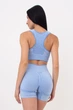 Бесшовный женский спортивный топ из микрофибры Giulia TOP SPORT SHAPE MELANGE L/XL Blue-lacecap hydrangea, легкий, с поддержкой груди, удобный для активного дня - изображение 3