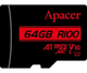 Карта памяти Apacer microSDXC 64GB R100 (скорость 100 МБайт в сек) AP64GMCSX10UB-R с адаптером - изображение 2