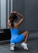 Спортивний жіночий комбінезон X-SPORT з імітацією корсета для фітнесу та йоги Перехресна спинка Знімні чашки XS-S Електрик (KS01S) - зображення 10