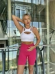 Спортивные женские удлиненные шорты Hot с двойным пуш-ап эффектом и утяжкой для фитнеса, йоги, танцев L Розовый (MS03000HL) - изображение 10