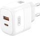 Сетевое зарядное устройство для XO L138 - 30W PD USB-C & 18W QC USB-A White (L138_White) - изображение 2