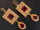 Серьги бижутерия Красные камни Модный винтаж jeweston Золотые - изображение 4