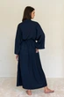 Халат Forli Халат шелковый с хлопком Navy ONE Синий SL0035-14-04_ONE - изображение 5