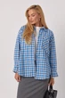 Женская рубашка в клетку свободного кроя Lurex Голубой L (22264) - изображение 5