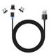 Дата кабель USB 3в1 (Lightning+MicroUSB+Type-C) Magnet only charge ColorWay (CW-CBUU020-BK) - изображение 1