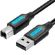 Кабель для принтера USB 2.0 AM/BM 2.0m 480Mbps PVC black VENTION (COQBH) - зображення 1