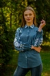 Рубашка с вышивкой Vyshyvanka "Емилия" 44 Синій джинс 4628 - изображение 2