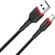 Кабель ColorWay USB - Type-C (PVC - red head) 2.4А 1 м Black (CW-CBUC064-BK) - изображение 2