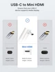 ​Кабель JSAUX Type-C to mini HDMI Right Angle 4K@30Hz/2K@60Hz/1080P (Long Side Toward Screen) 0.9м белый - изображение 5