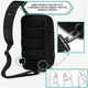 Рюкзак городской-антивор однолямочный Ozuko 9270 9л с кодовым замком с USB Black (16209) - изображение 3