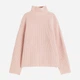 Свитер вязаный женский H&M 061179932 XL Светло-розовый (6666000329523) - изображение 6