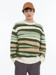 Джемпер мужской H&M 061125550 S Зеленый с белым и светло-коричневым (6666000328793) - изображение 1