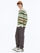 Джемпер мужской H&M 061125550 S Зеленый с белым и светло-коричневым (6666000328793) - изображение 3