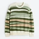 Джемпер мужской H&M 061125550 S Зеленый с белым и светло-коричневым (6666000328793) - изображение 5
