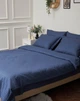 Пододеяльник Moon&Star Satin Stripe Delfi Blue Полуторный Евро 160x220 см (MS-870000421) - изображение 1