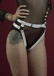 Гартеры Feral Feelings - Belt Briefs, трусики, натуральная кожа, цвет белый S/L ( SO3447 ) - изображение 3