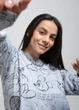 Лонгслив женский Power MOUSE серый меланж с принтом 344208_L - изображение 2