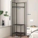 Угловая вешалка в прихожую с подставкой для обуви Corner coat rack Черная - изображение 2