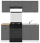 Кухня зі стільницею 180 Junona Black Red White 180 (K24-JUNONA_MODUL_WER_2/180_ZBL) 169895 - зображення 1