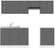 Кухонний гарнітур см з Junona Line 230 AGD Black Red White 230 (K24-JUNONA_AGD_WER_2/230_BBL) 169877 - зображення 1