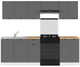 Кухонні гарнітури зі стільницею Junona Line 240 AGD Black Red White 240 (K24-JUNONA_AGD_WER_2/240_ZBL) 169933 - зображення 1