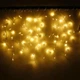 Светодиодная гирлянда штора 200 LED, 5x0,6м, 220В, прозрачный каучук, статический режим, IP44, Теплый белый - изображение 10