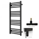 Рушникосушка комбінована Terma Fiona 900x530 Black mat, тен ONE + вентиль Unico - зображення 1