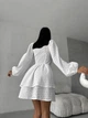 Платье женское - мини из качественной ткани двойная юбка STYLE H № 327 Белый 44-46 - изображение 9