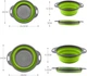 Друшляк силіконовий складаний 2 шт в комплекті Collapsible filter Baskets (великий + маленький) Зелений TRG-65270 - зображення 8