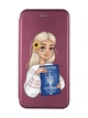 Чехол-книжка бордовый с рисунком на Samsung Galaxy A57 Девушка с паспортом (принт 13) - изображение 1