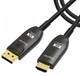 Цифровий оптичний кабель Displayport штекер - HDMI штекер, довжина - 30,0м, DP1.2 to HDMI2.0, 4K@60Hz 3D ARC HDCP2.2, 18/21.6Gbps, контакти - покриття золото 24К DP2HDMI-FO-4K-30 - зображення 1