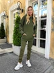 Теплий жіночий спортивний костюм (джогери+худі) 40-42 хакі - зображення 1