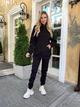 Теплий жіночий спортивний костюм (джогери+худі) 40-42 чорний - зображення 1