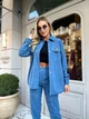 Fashions • Жіночий вельветовий костюм Лойд Fashions 50-52 джинс (1015-бу) - зображення 3